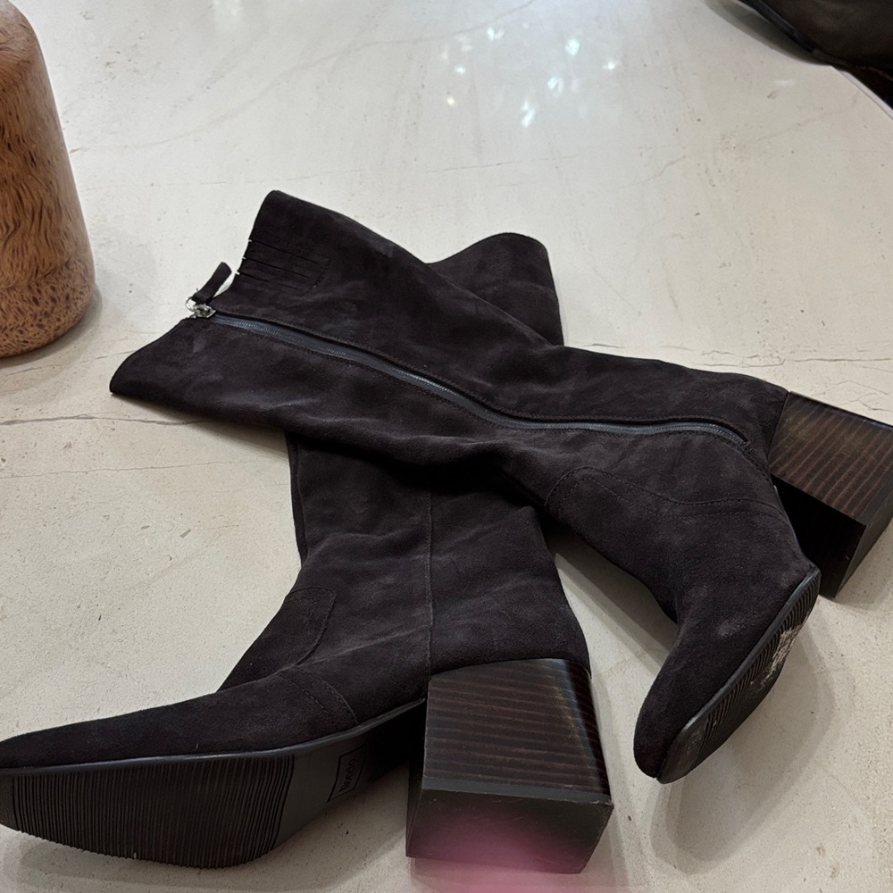 Blondo Black Suede Heeled Boots